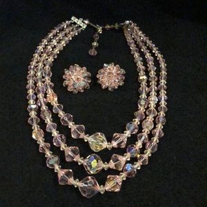 Vintage costume necklace and earrings